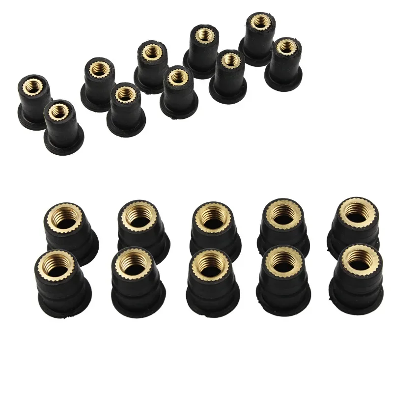 M4/M5/M6 Moto Cycles Screws Bolts Accessories Motorcycle Aluminum 10PCS Metric Rubber Well Nuts Windscreen Fairing Cowl Anodized