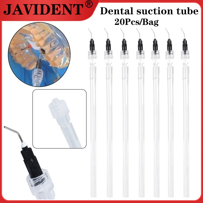 

20Pcs Dental Disposable Suction Tube with Injection Needle for Cavity Fissures Root Canal Irrigation Needle Dental Consumables