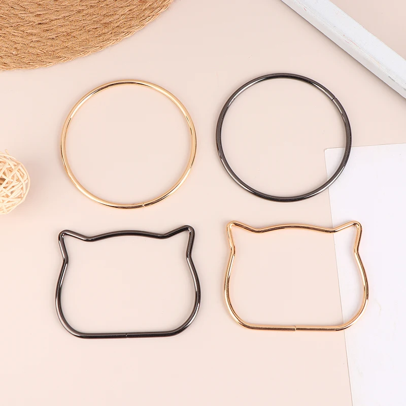 1Pair Round D-shaped Bag Handle Metal Ring Handbag Handles Replacement DIY Purse Luggage Handcrafted Accessories