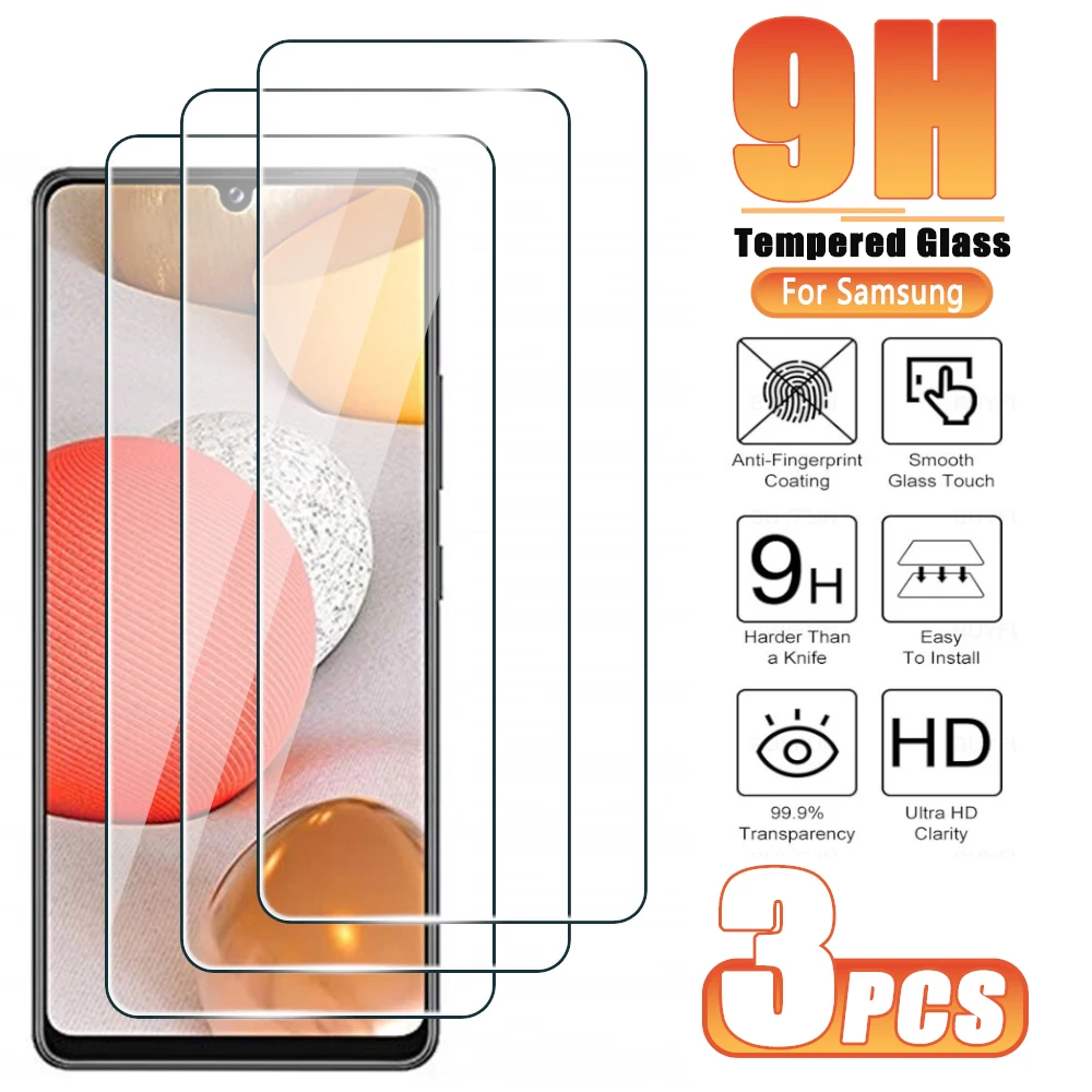 3pcs Tempered Glass Film For Samsung Galaxy A10 A20 A30 A50 A11 A31 A51 A71 4G 5G A12 A22 A32 A42 A52 A72 A30S Screen Protector