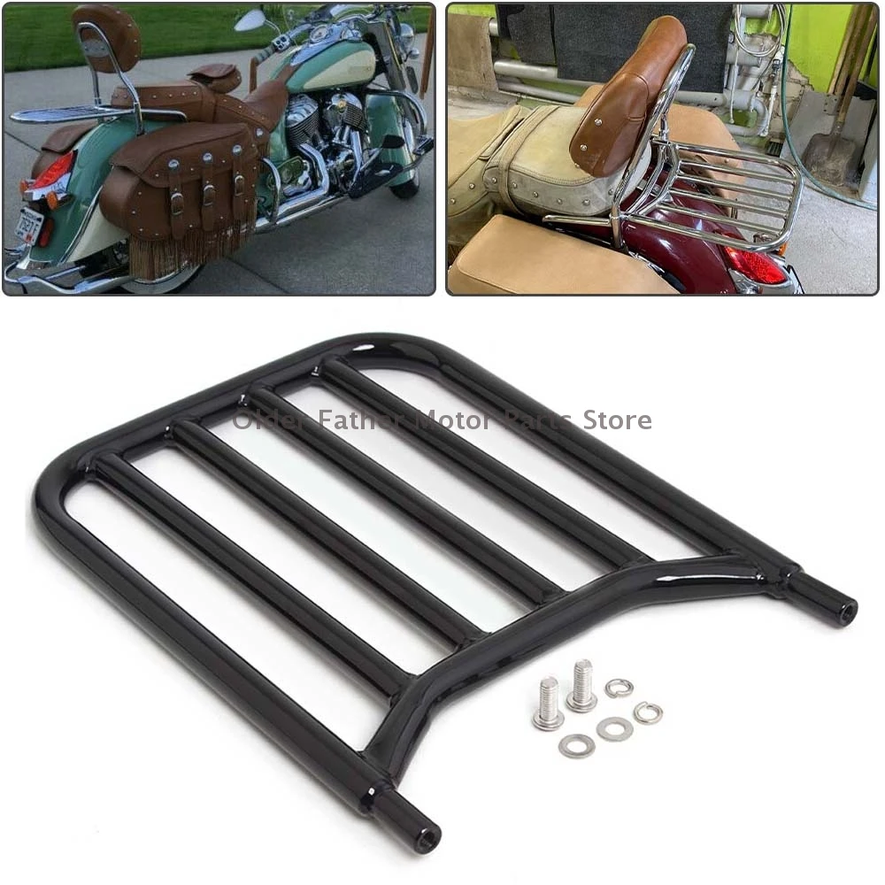 

Motorcycle Accessory Rear Passenger Sissy Bar Backrest Support Holder Luggage Rack For Indian Chief Vintage Chieftain 2014-2021