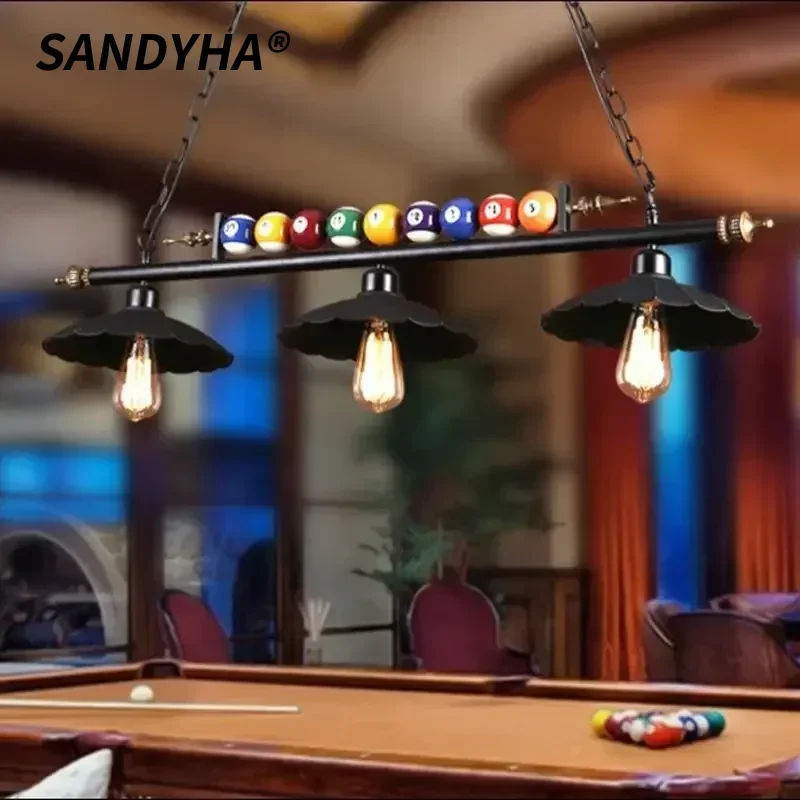 SANDYHA Industrial Retro Pendant Light Fixture Modern Chandelier Billiard Room Restaurant Home Decor Stylish Accent Lighting