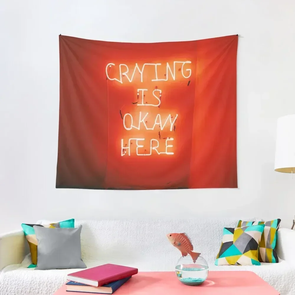 

Crying is okay here Tapestry Aesthetic Room Decorations Wall Decor Tapestry