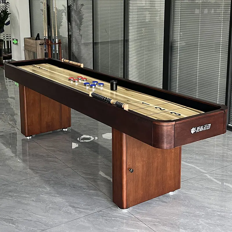 

9-футовый стол-шафлборд из твердой древесины, игра-шафлборд для компании или семейной игровой комнаты, популярная игра-шафлборд, TS-0907