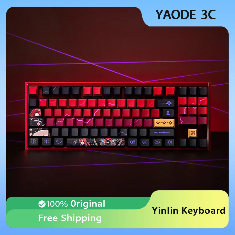 Wuthering Waves Yinlin Gaming Keyboard Tri Mode Wireless Customized Mechanical Keyboard 89keys Hot Swap Gasket PC Gamer Gift