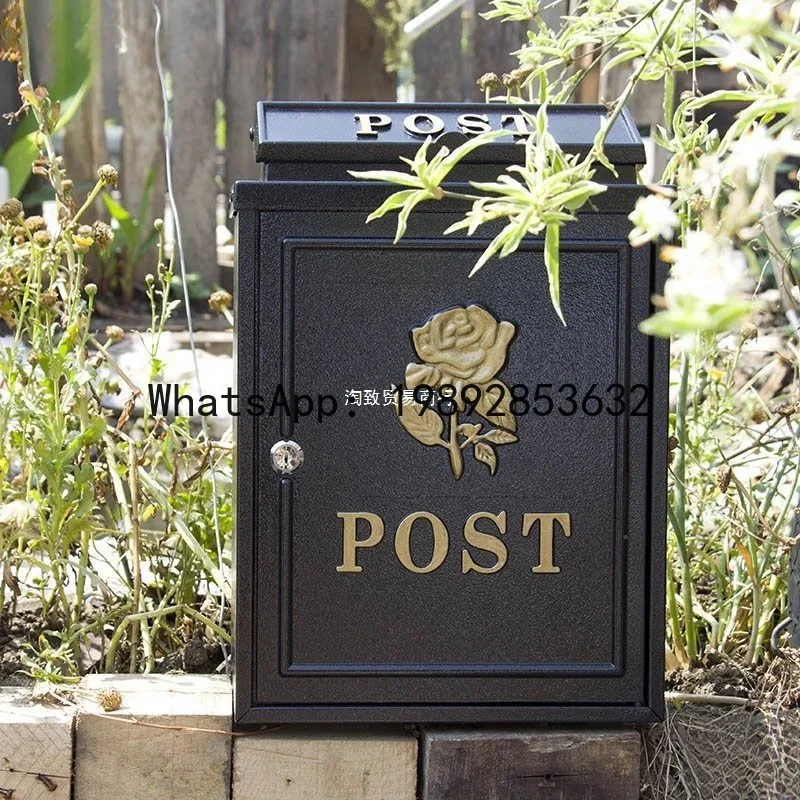 Zvilla mailbox outdoor wall-mounted pastoral newspaper box outdoor mailbox cast aluminum rainproof waterproof mailbox