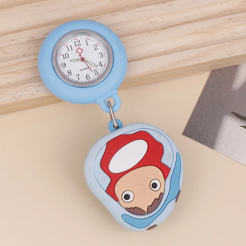 Cute Cartoon Stretchable Silicone Pocket Watch, Retrátil Pull Buckle, Enfermeira Assista, Doutor Peito, Estudante Pendurado