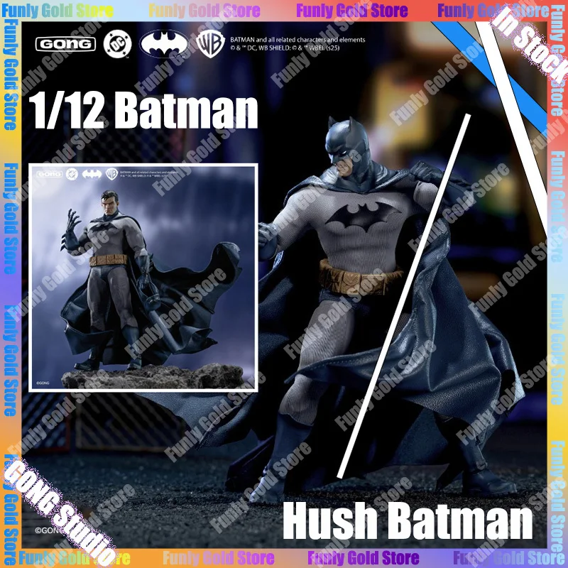 

New GONG Studio Batman Action Figure 1/12 Hush Bat Man Anime Figure Tailored Fabric Suit Collectible Moveable Toy Gifts