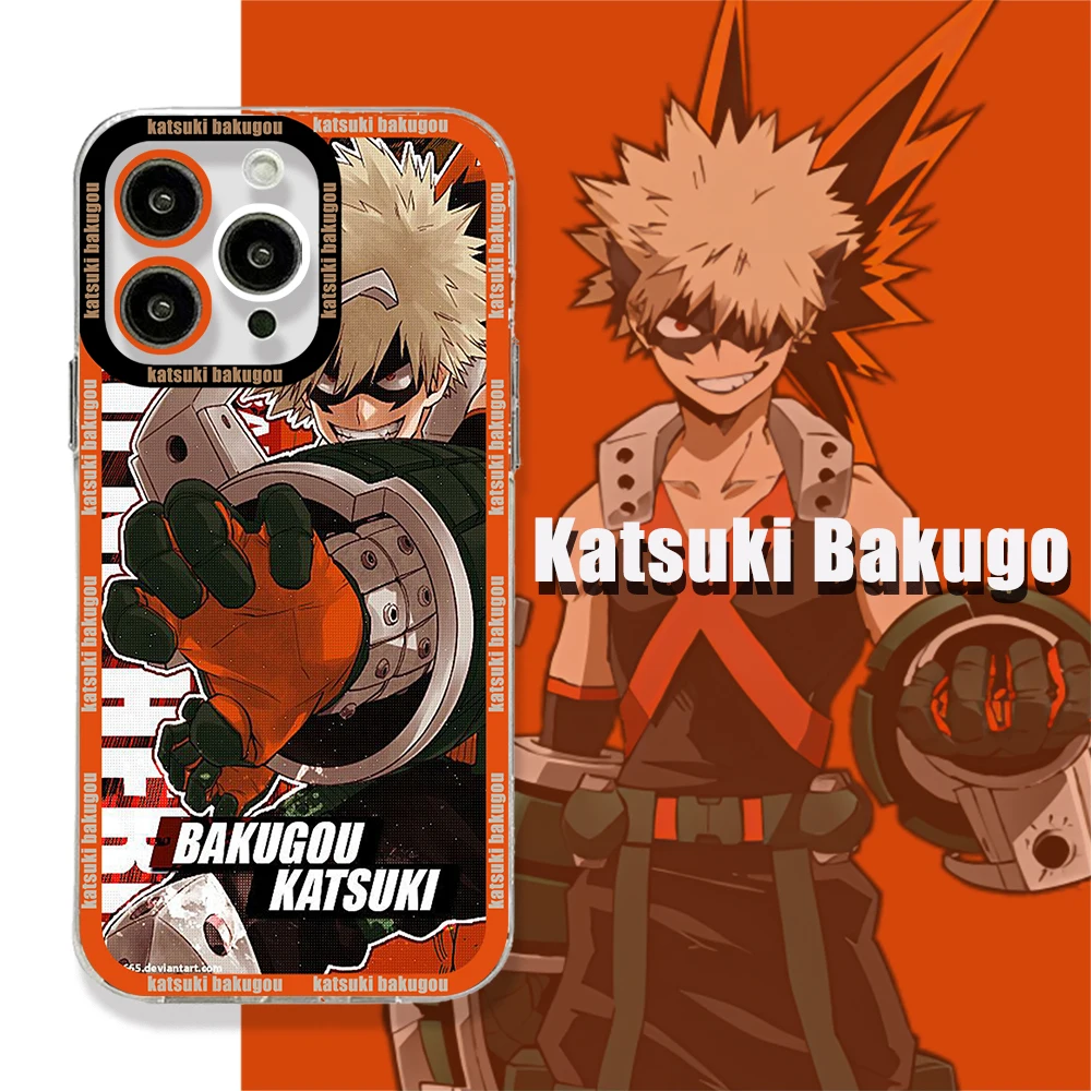 My Hero Academia Katsuki Bakugo BNHA Phone Case For iPhone 15 14 13 12 11 Pro Max X XR XS 6 7 8 Plus Soft Silicone Transparent