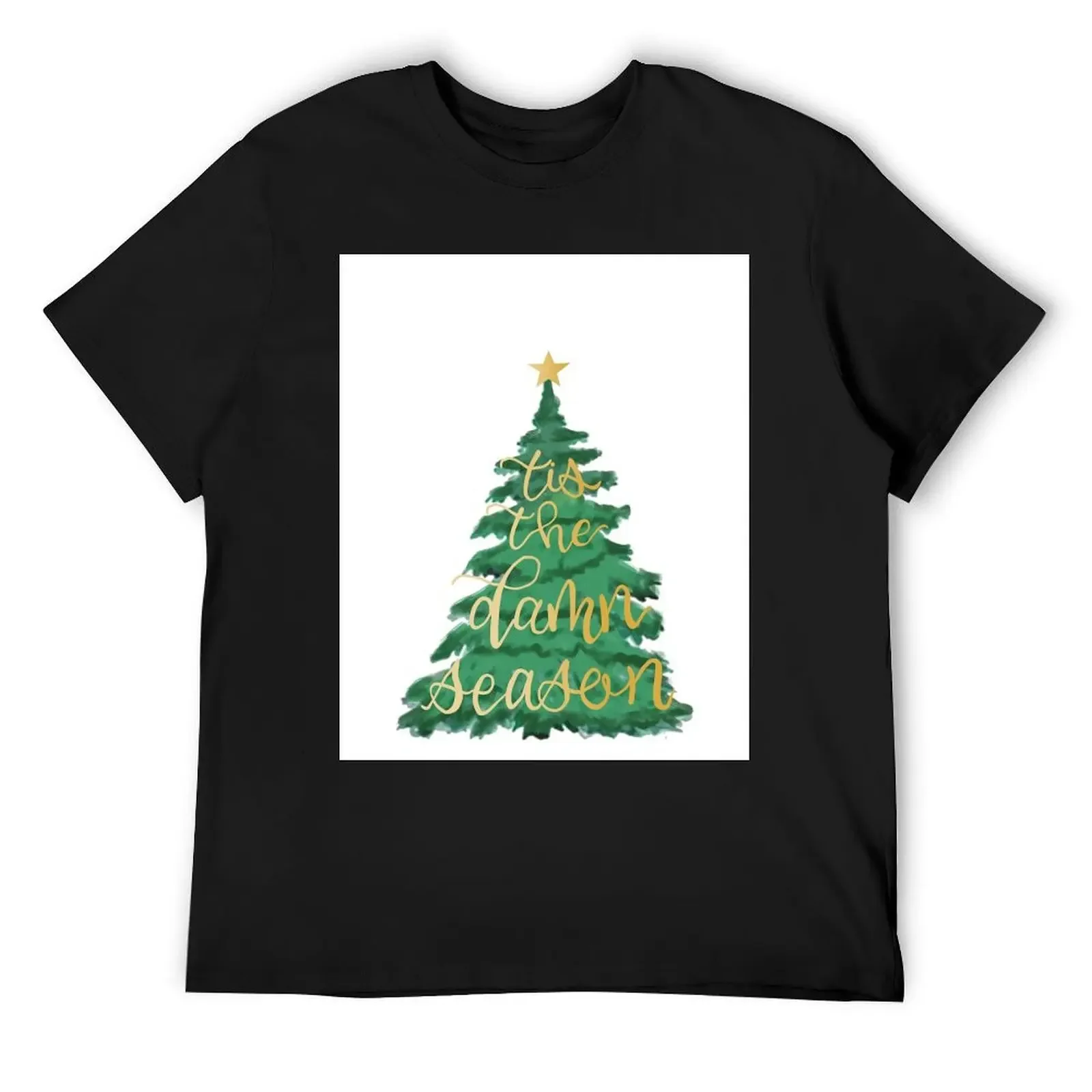 tis the damn season - evermore Christmas tree T-Shirt tops anime figures mens graphic t-shirts hip hop