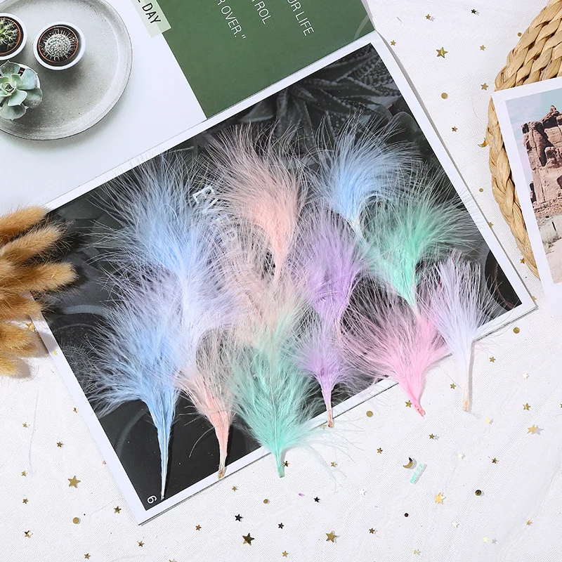 50 Pieces/Bag 6-13CM Vascular Velvet Turkey Feather DIY Halloween Costume Plush Toys Carnival Accessories Dreamcatcher