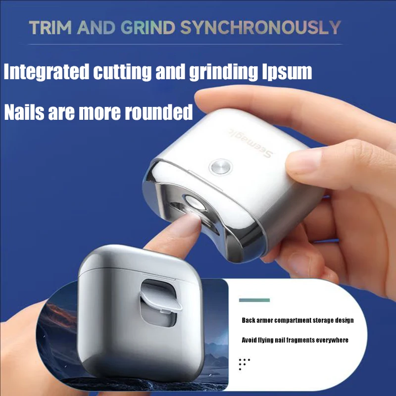 Seemagic Electric Nail Clippers Alloy Body Fully Automatic 2-in-1 Trimming & Grinding Tool Babies Adults Birthday  Festival Gift