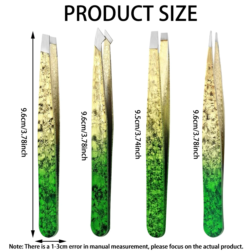 1/4PCS Eyelash Extension Tweezers Professional Stainless Steel Curved Tip Tweezers Set Pointed Tip Beauty Makeup Tool For Women