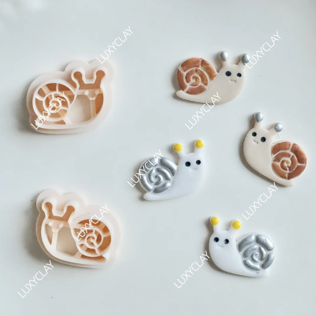Hot deal: 2pcs/set Snail Shape Polymer Clay Molds, Embossed Snail Pattern Polymer Clay Cutters for DIY Pendant Earrings & Jewelry Making