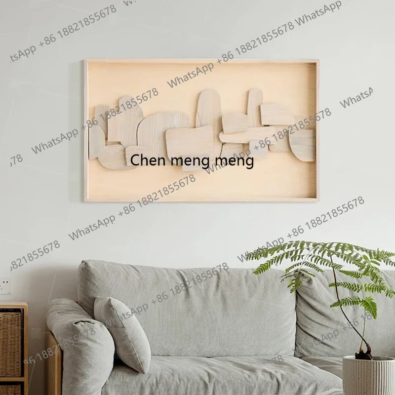 A74Modern three-dimensional wood art high-level decorative painting wabi sabi zen art wall painting