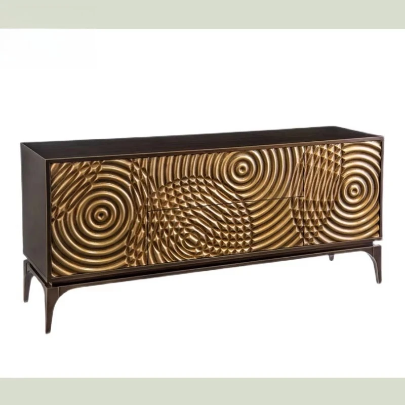 New simple luxury solid wood marble countertop TV cabinet modern living room hotel