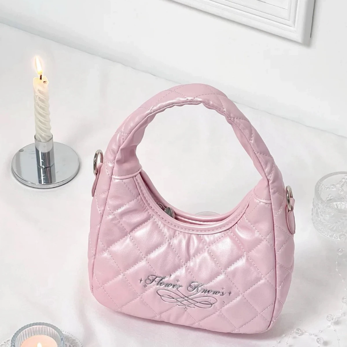 

Flower Knows Limited Surrounding Makeup Folding Hand Mirror Portable Makeup Storage Satchel Bag