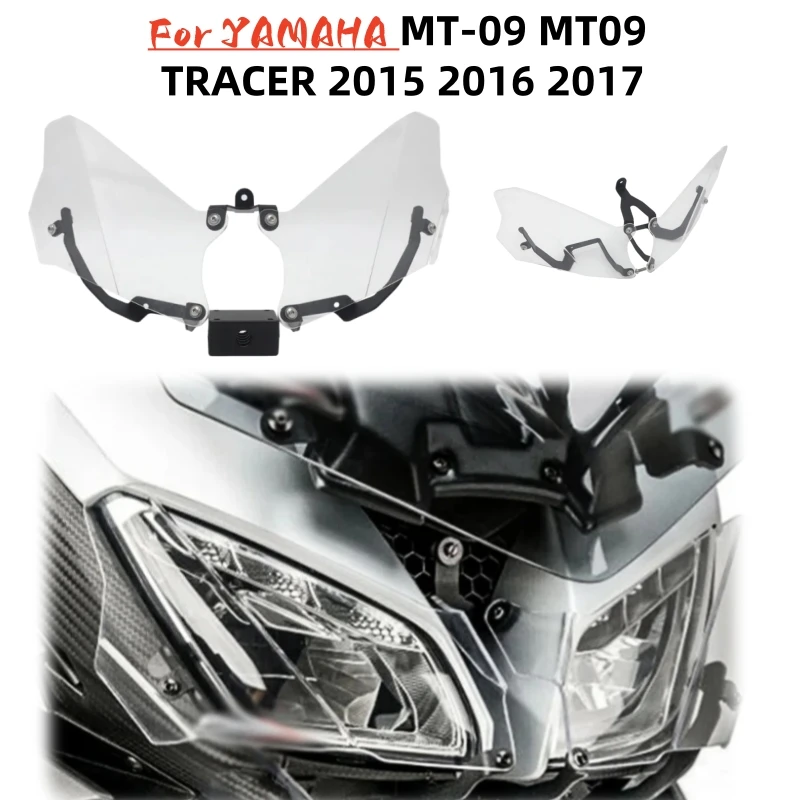 

For YAMAHA MT-09 MT09 MT 09 TRACER 2015 2016 2017 Motorcycle headlight protective cover and front lampshade 2016