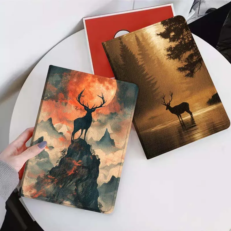 

Deer Forest Lake Dawn For Xiaomi Mi Pad Mini 4 5 6 7 SE Pro Plus Redmi Pad 2 SE 2025 8.8 11 Foldable Tablet Case Gift
