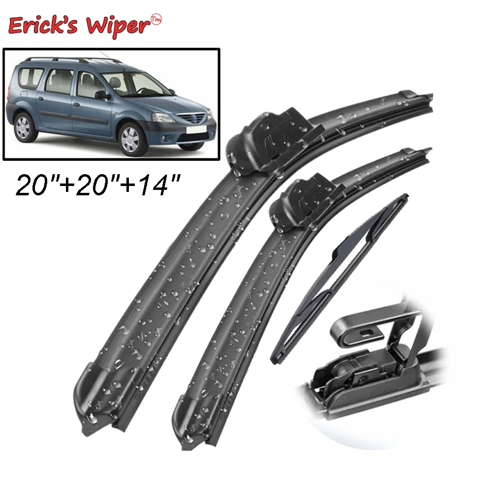 Erick\'s Wiper Front & Rear Wiper Blades Set Kit For Dacia Renault Logan MK1 MCV 2004 - 2012 Windshield Windscreen 20\