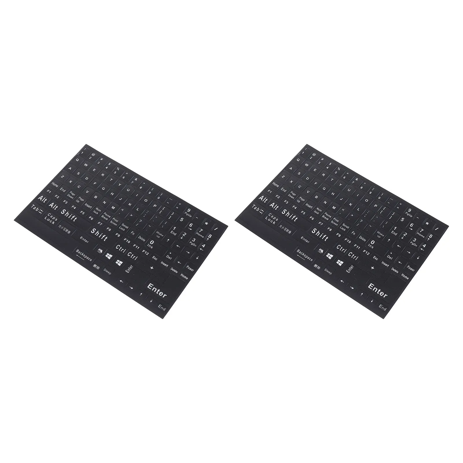 

2Pcs English Keyboard Stickers Clear Letters Wear Resistant Full Self Adhesive Laptop Computer Desktop Notebook