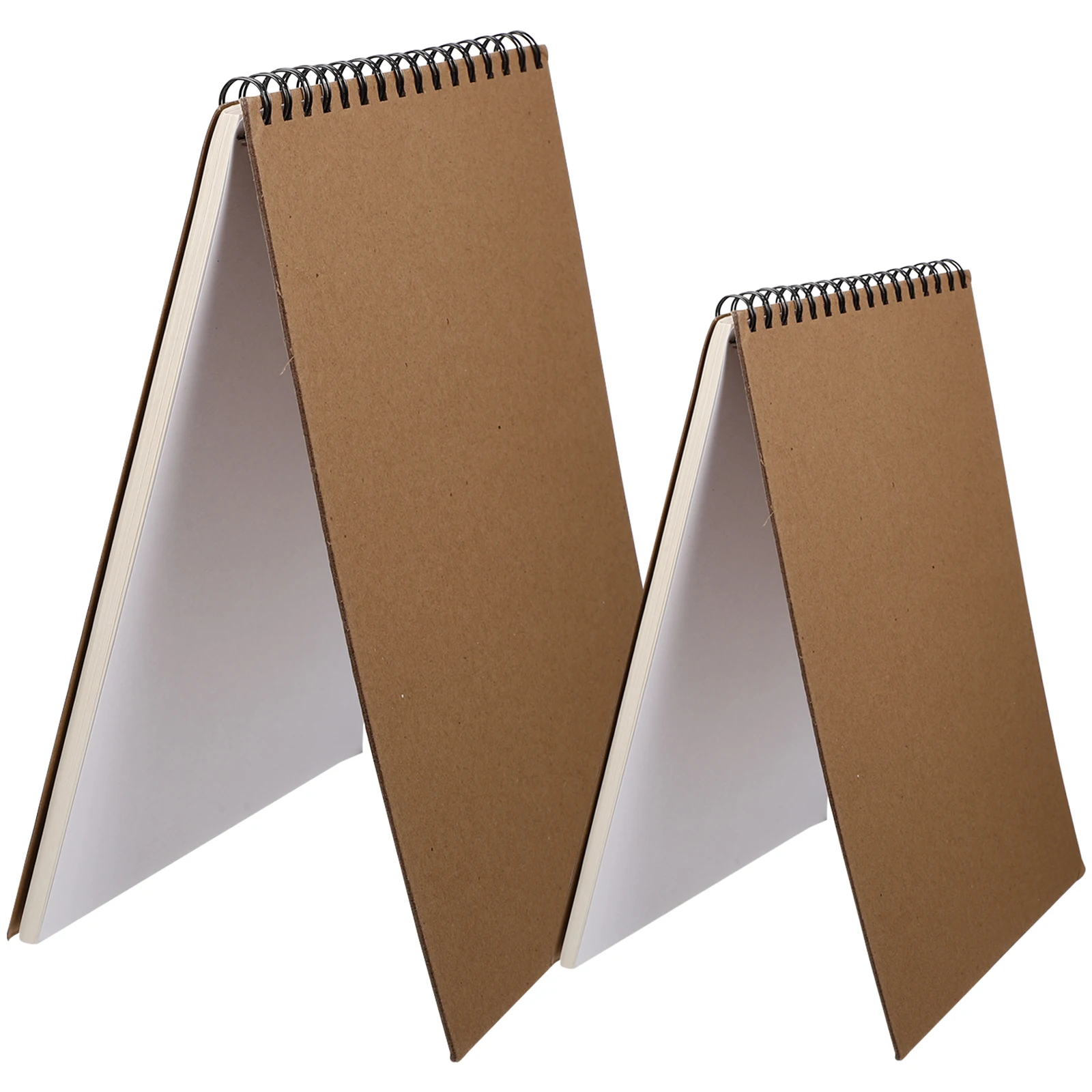 

2 Pcs Sketchbooks Drawing Books Lightweight Spiral Brown Multipurpose Notebooks Mixed Media Students Painting Draft Pads Premium