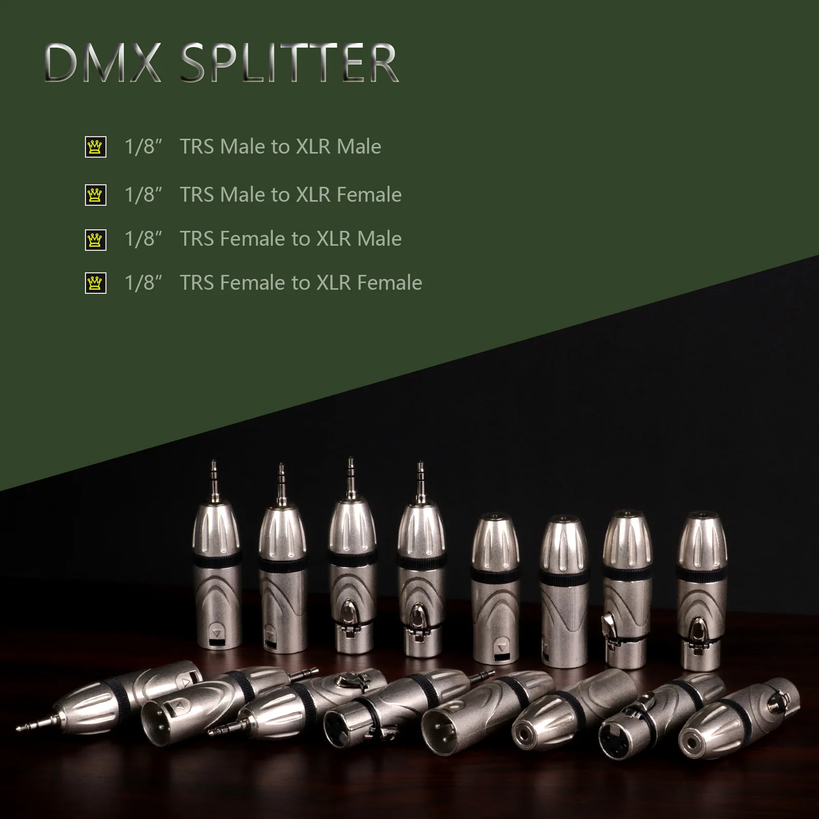 1pc 3.5mm to XLR, 3.5mm Stereo TRS Mini-Jack Female to 3Pins Microphone Adapter Audio Converter for Camcorders Recorder