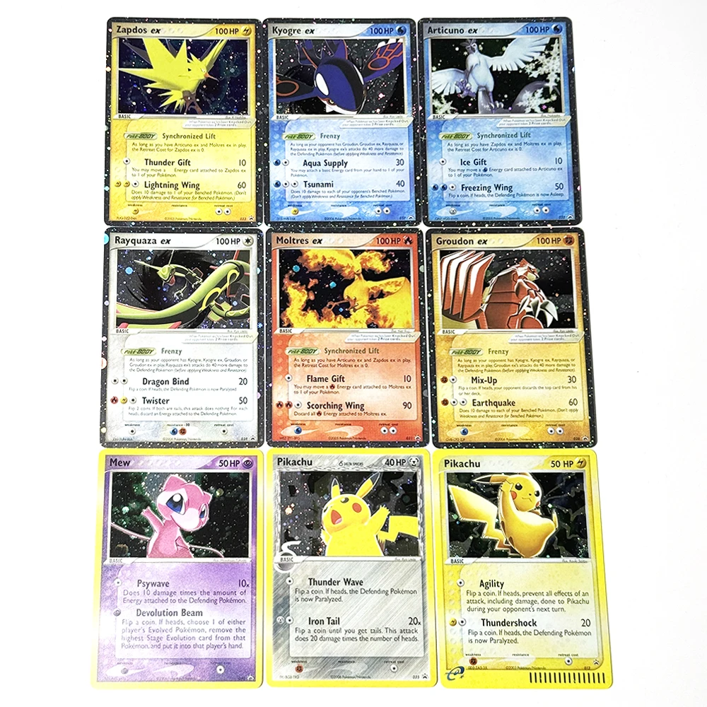 

Nintendo Promos (NP) Series PKM Rare Foil Game PTCG Proxy Cards Articuno/Groudon/Kyogre/Moltres/Rayquaza/Zapdos/ex Mew Pikachu