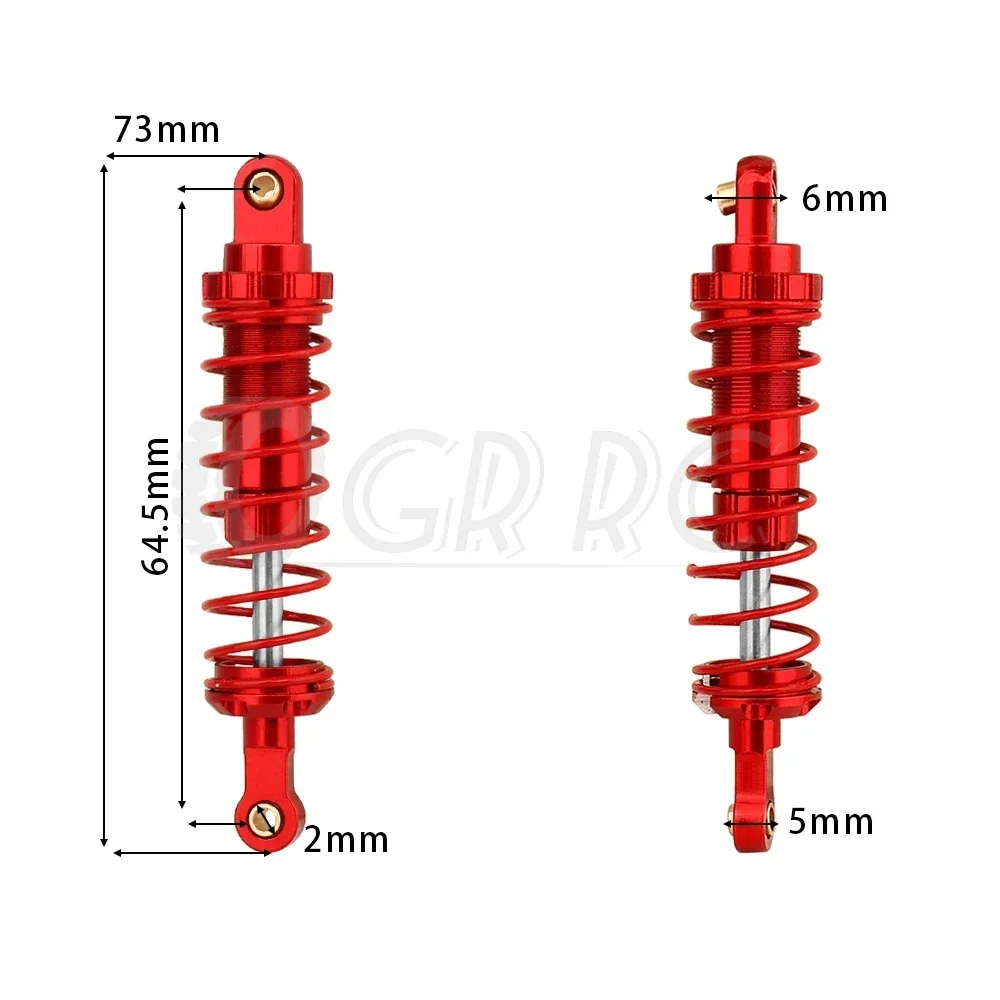 Amortiguador delantero y trasero de Metal, 4 Uds., para 1/14 MJX Hyper Go 14209 14210 14510B RC, piezas de mejora de aleación de coche