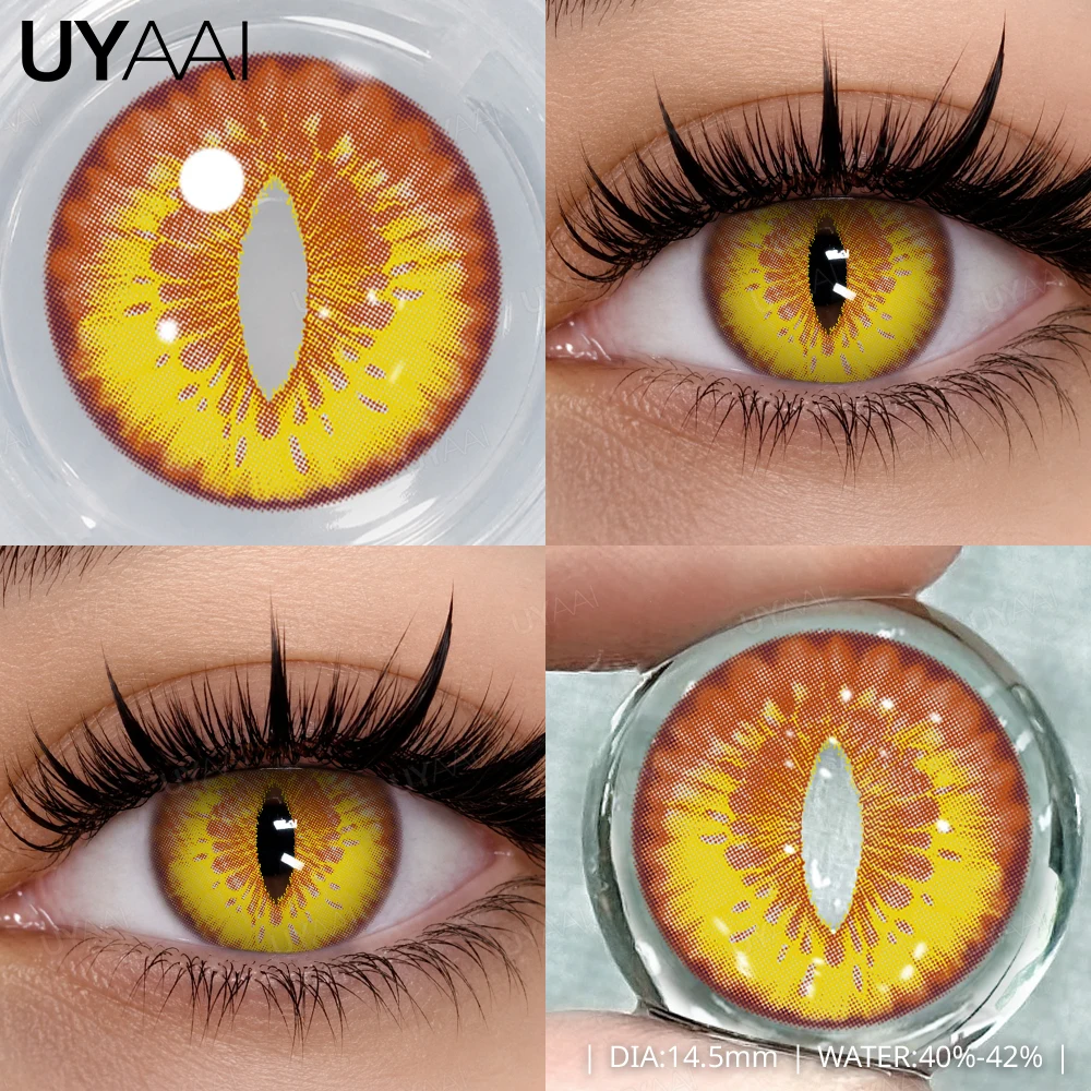 UYAAI 1 Paar Halloween-Kontaktlinsen für Augen, Cosplay-Linsen, Anime-Linsen, verrückte weiche Linsen, rote Kontaktlinsen für den jährlichen Gebrauch – Detail 7