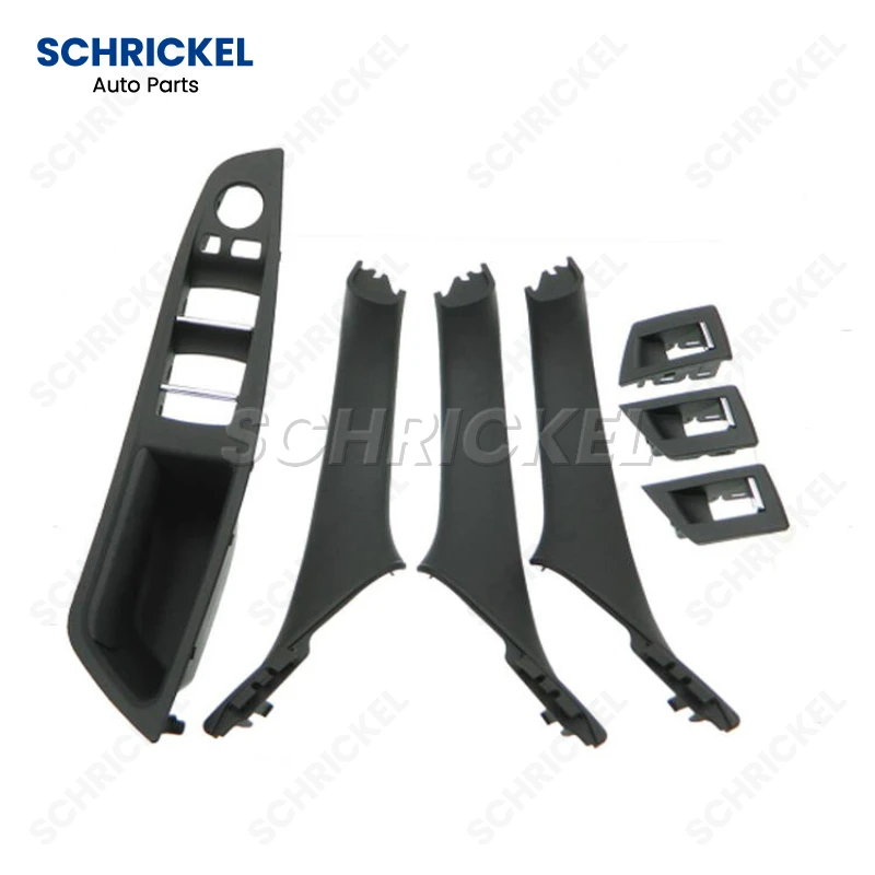 7PCS For BMW 5 Series F10 F11 Interior Door Handle Right Black RHD 5141-7225-874 51417225874 7225874