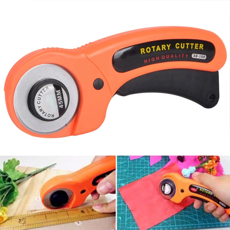 45mm Rotary Cutter Kit & Cutting Mat & Patchwork Ruler & Sewing Clips for Cloths Fabric Leather Sewing Craft