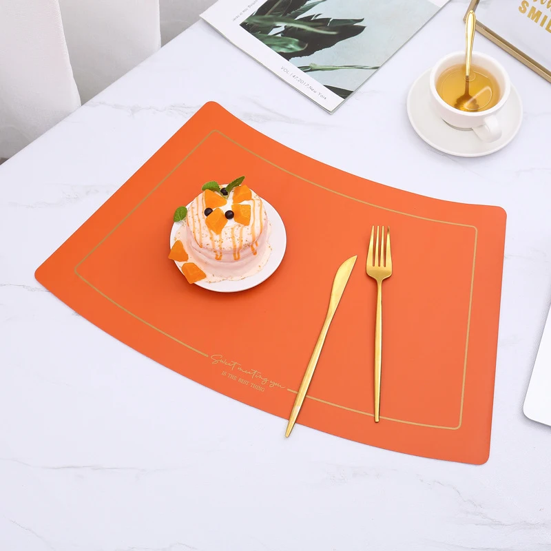 European-style household leather placemats for restaurants and dining rooms, oil-proof, water-resistant, heat-insulating