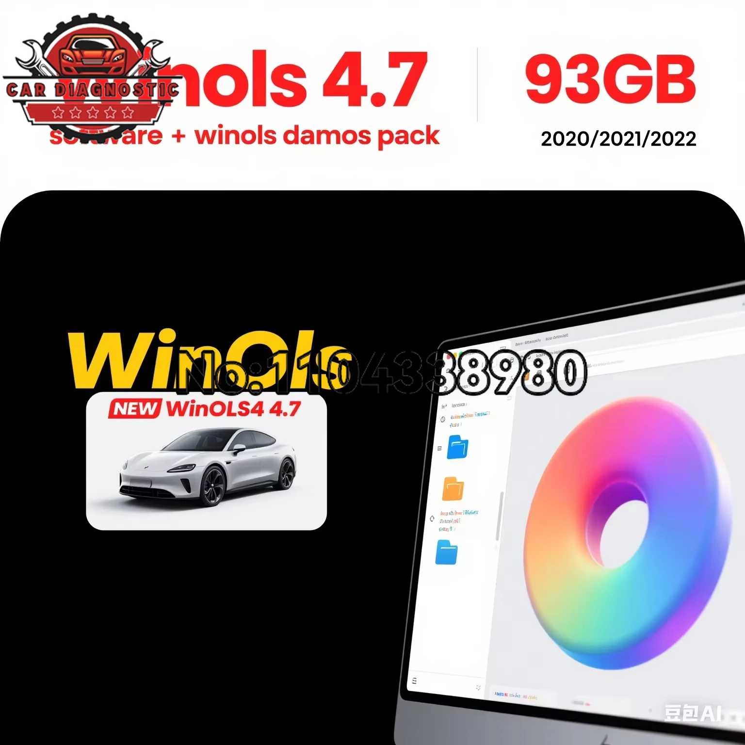 4 in 1 Winols 4.7 Full Activated +108GB Damos Windows 7 10 11 No virtual Multi-language +ECM TITANIUM 1.61 + IMMO SERVICE Tool