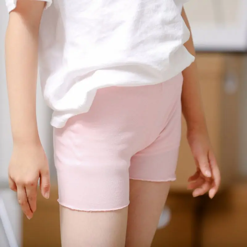 Children Legging Candy Color Cotton Ruffles Trim Underpants Girl Sweet Soft Breathable versatile Safety Trouser Kids Teen Shorts