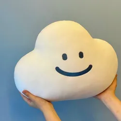 Hot Sale Cute Smile Cloud Plush Toy Stuffed White Cloud Smiley Face Throw Pillow Cushion Home Decor Kids Girls Birthday Gifts