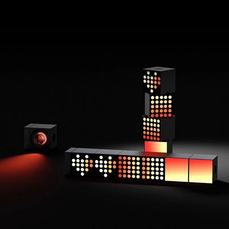 Intelligent Rhythm E-sports Rubik's Cube Dot Matrix Ambient Light RGB Symphony Boyfriend Gift Computer Desk
