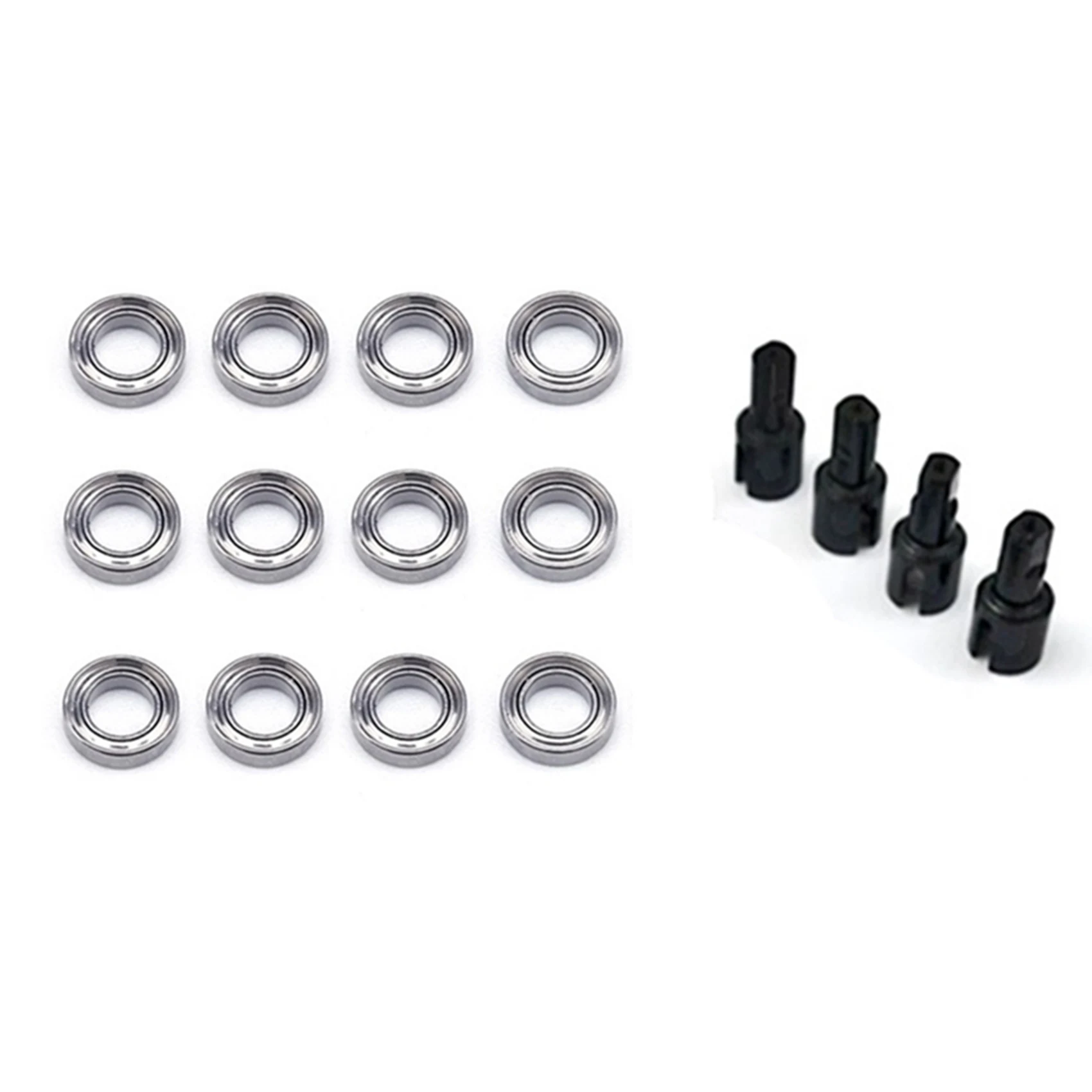 

B05C-4Pcs 144001 Metal Differential Cup With 12Pcs 144001-1296 4X7x2mm Bearing Spare Accessories