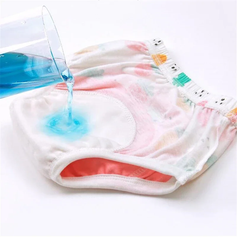 Cute Baby Reusable Diapers 6 Layer Waterproof Reusable Cotton Diapers Breathable Training Shorts Underwear Cloth Pants Nappy New