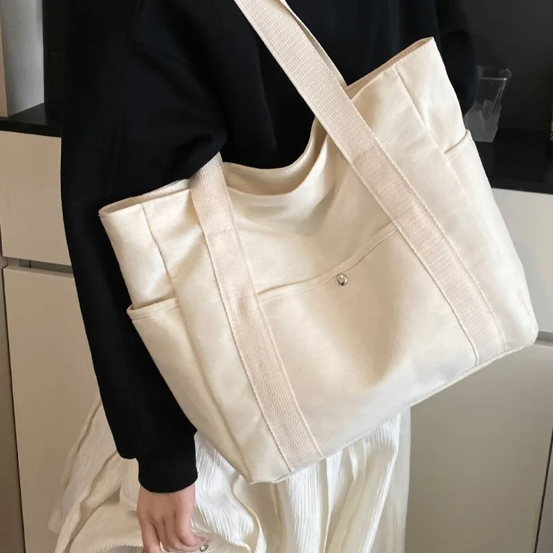 

Large Capacity Tote Canvas Bag for Work Outgoing High Appearance Commuting Versatile Art Student Clothing Book Shoulder Bag Bag