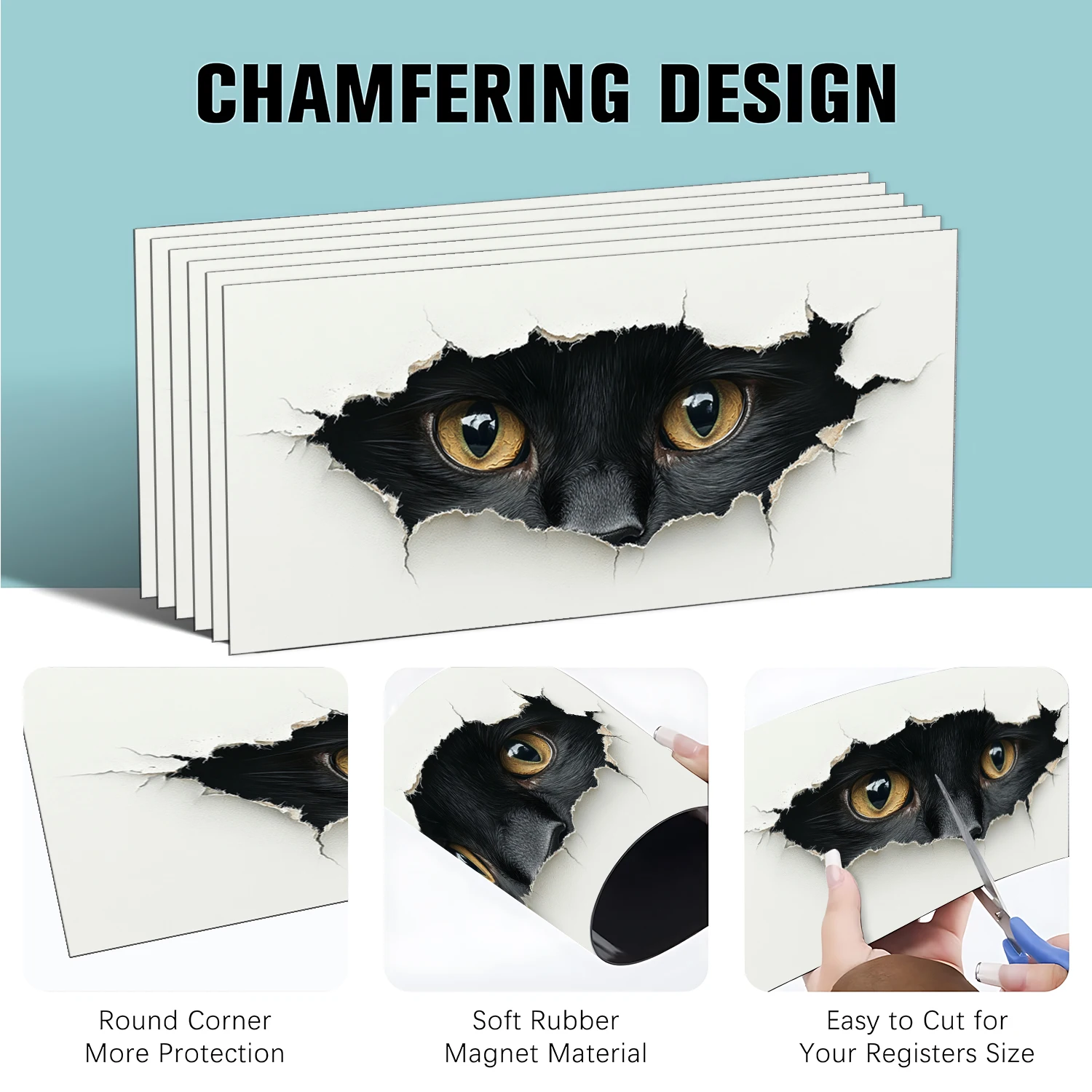 

Magnetic Vent Cover for Ceiling, Wall & Floor Vents - Thick Strong Material, Complete Seal, Easy Install, Fits Iron Vents Only