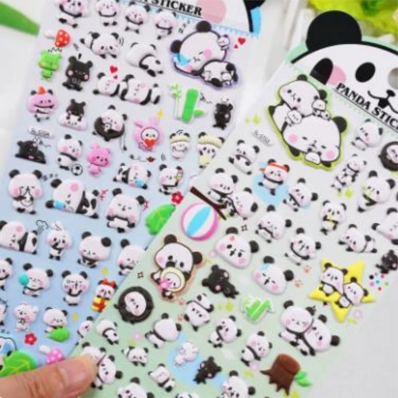 1 cute cartoon panda 3D sticker, PVC craft sticker for scrapbook and stationery decoration - perfect for DIY professionals