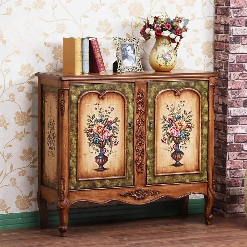 Nordic Japanese Living Room Cabinets Green Classic Solid Wood Living Room Cabinets Storage Vintage Armoire Rangement Furniture