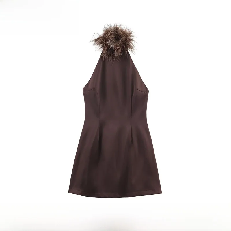 Nieuwe Herfst Winter vrouwen Dr ZR Sle Opknoping Ne Kraag Polyester Vezel A-lijn Rok Svel Slim Fit Ci Pendelen