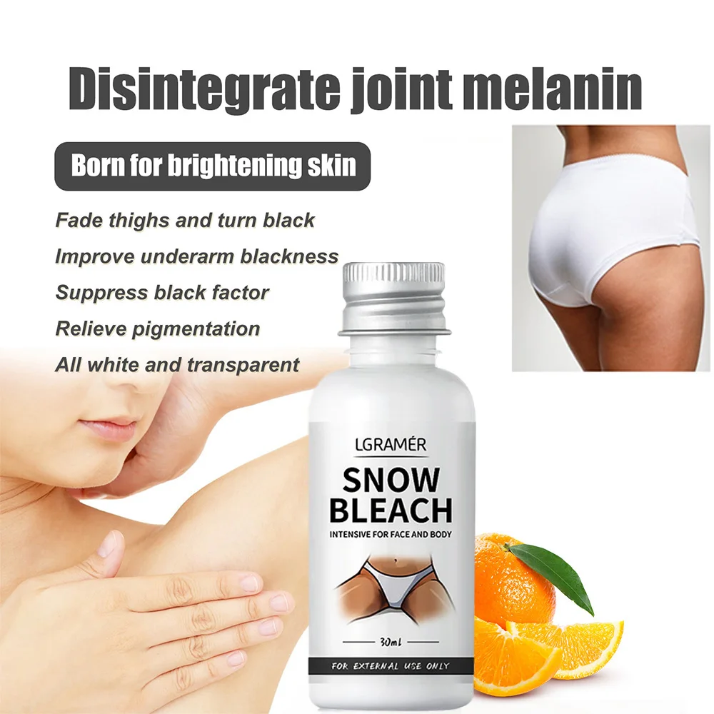 Body Whitening Bleach Cream Brighten Underarm Elbow Knees Joint Removal Intimate Parts Dark Spots Melanin Snow Bleach Cream 30ml