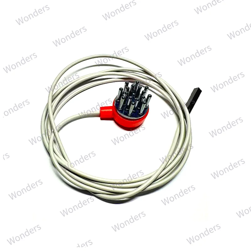 6/16-Claw AgCl Gold-Plated Copper Snap Electrodes with Button Cable Dupont Connector for EEG Brainwave Signal Acquisition