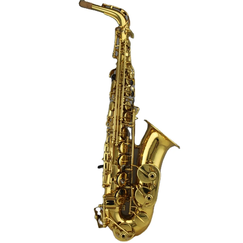 Eb Alto Saxophone High Grade Gold Lacquer Finish Brass Woodwind Instrument For Band Performers Players