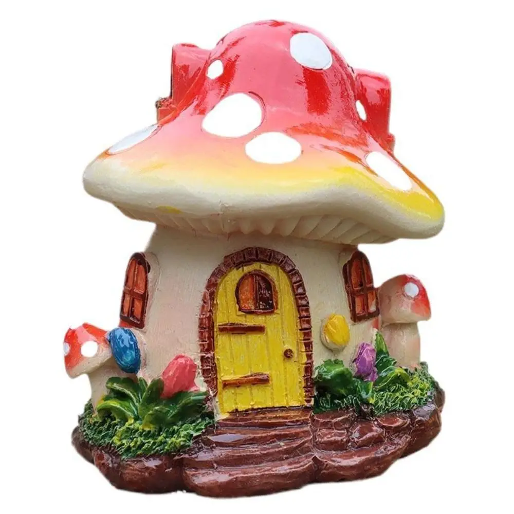 Resin Mushroom House Ornaments Gardening Landscaping Potted Decoration Pastoral Ornaments Tulip