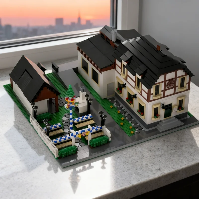 

4552pcs MOC German Beer Brewery Modular Streetscape Model Building Blocks Creative Display Gift Collectible Decor Kids Premium