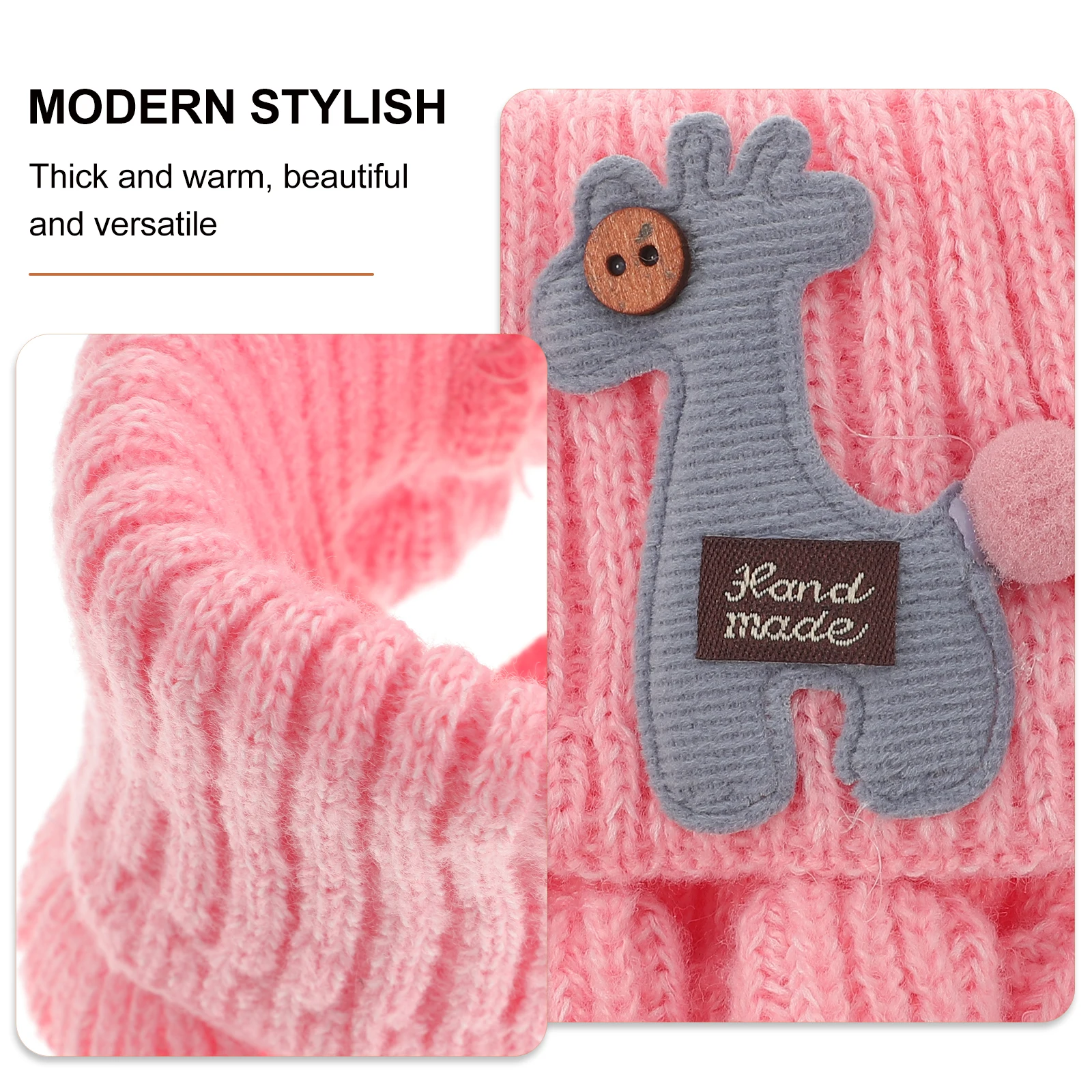 

Cartoon Knitted Scarf Girls Boys Toddler Warm Winter Neck Warmer Yarn Kids Lightweight Trendy Adorable Gift for Photo Christmas